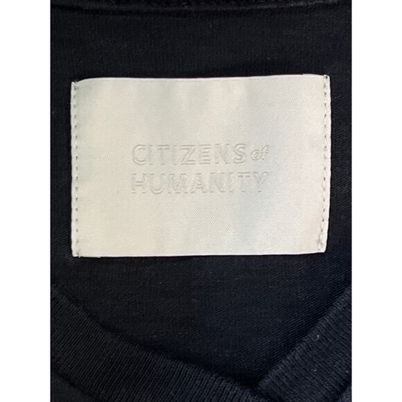 Citizens of Humanity Black Sleeveless V-Neck Muscle Tee Top Cotton Size L USA - Picture 2 of 8